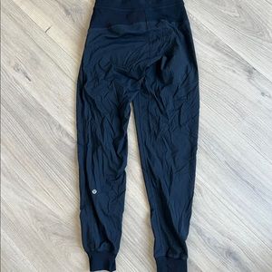 Lululemon Womens Black Striped Drawstring Activewear Jogging Track Pants size 0